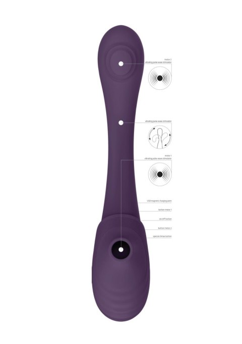 Stymulator punktu g i łechtaczki - Mirai - Double Ended Pulse Wave & Air Wave Bendable Vibrator Vive