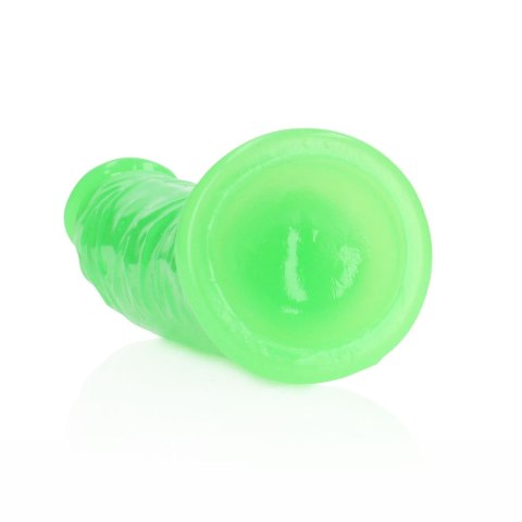 Świecące dildo - Slim Realistic Dildo with Suction Cup - Glow in the Dark - 6'' / 15,5 cm RealRock