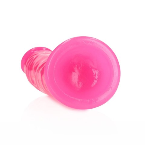 Świecące dildo - Slim Realistic Dildo with Suction Cup - Glow in the Dark - 6'' / 15,5 cm RealRock