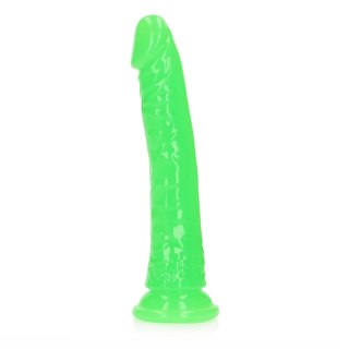 Świecące dildo - Slim Realistic Dildo with Suction Cup - Glow in the Dark - 8'' / 20 cm RealRock