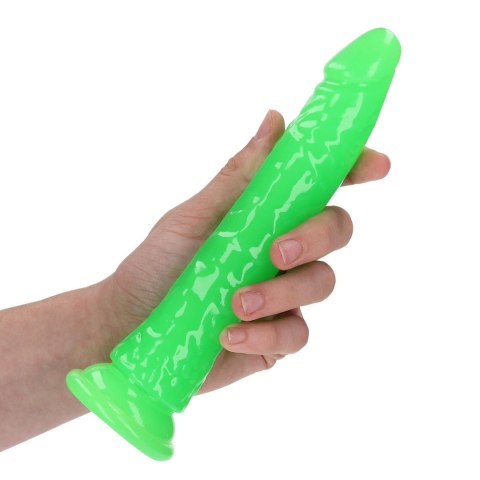 Świecące dildo - Slim Realistic Dildo with Suction Cup - Glow in the Dark - 8'' / 20 cm RealRock