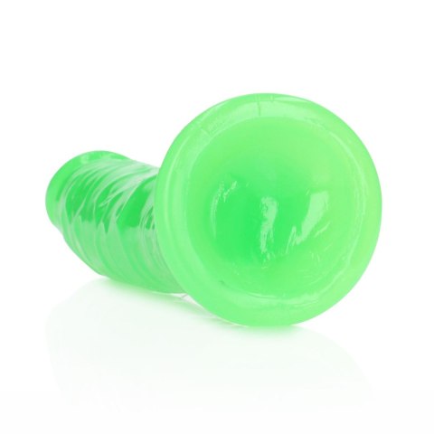 Świecące dildo - Slim Realistic Dildo with Suction Cup - Glow in the Dark - 8'' / 20 cm RealRock