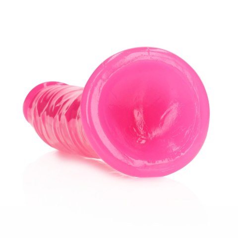 Świecące dildo - Slim Realistic Dildo with Suction Cup - Glow in the Dark - 8'' / 20 cm RealRock