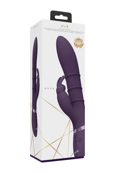 Wibrator Królik - Sora - Up & Down Stimulating Rings, Vibrating G-Spot Rabbit Vive