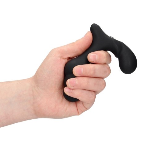 Stacked Vibrating Prostate Massager with Remote Control - Black Ouch!