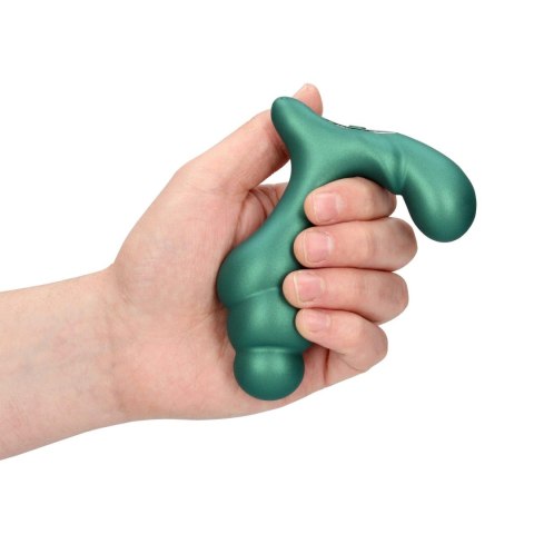 Stacked Vibrating Prostate Massager with Remote Control - Metallic Green Ouch!