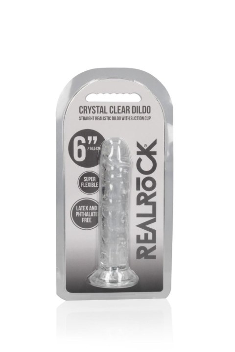 Przezroczyste dildo - Straight Realistic Dildo with Suction Cup - 6'' / 14,5 RealRock