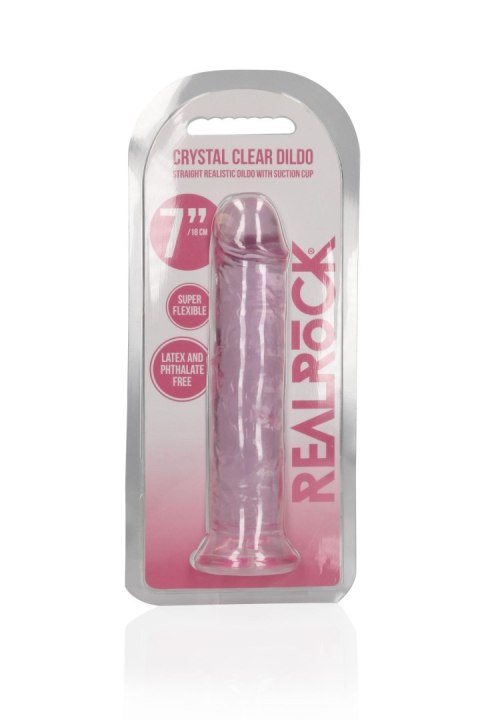 Przezroczyste dildo - Straight Realistic Dildo with Suction Cup - 7'' / 18 RealRock