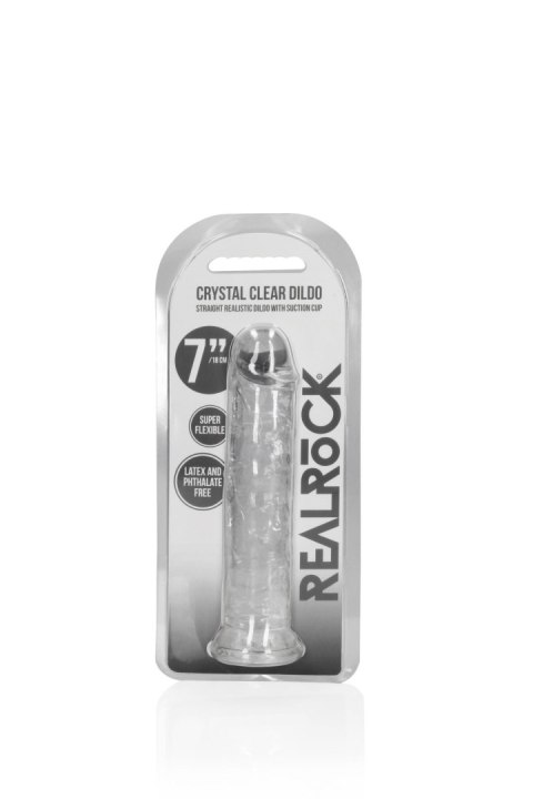 Przezroczyste dildo - Straight Realistic Dildo with Suction Cup - 7'' / 18 RealRock