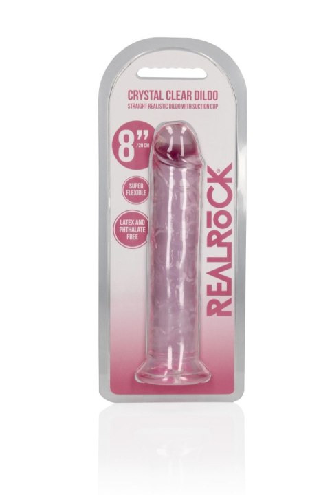 Przezroczyste dildo - Straight Realistic Dildo with Suction Cup - 8'' / 20 RealRock