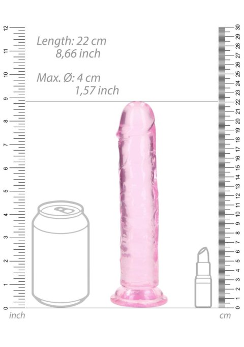 Przezroczyste dildo - Straight Realistic Dildo with Suction Cup - 8'' / 20 RealRock