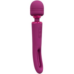 Masażer - Kiku - Rechargeable Double Ended Wand with Innovative G-Spot Flapping Stimulator - Pink Vive