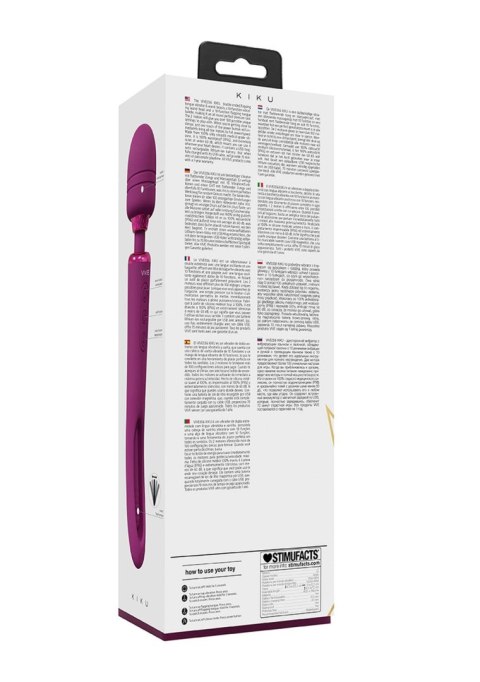 Masażer - Kiku - Rechargeable Double Ended Wand with Innovative G-Spot Flapping Stimulator - Pink Vive