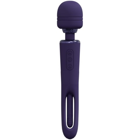 Masażer - Kiku - Rechargeable Double Ended Wand with Innovative G-Spot Flapping Stimulator - Purple Vive