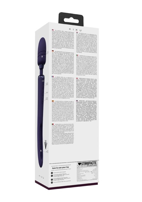 Masażer - Kiku - Rechargeable Double Ended Wand with Innovative G-Spot Flapping Stimulator - Purple Vive