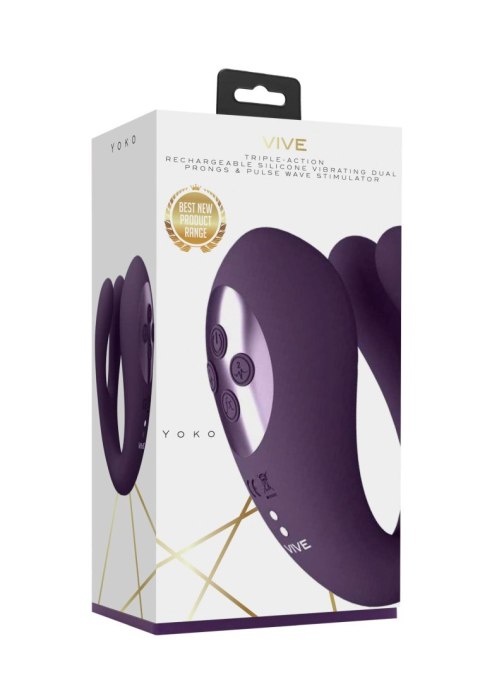 WIbrator - Yoko - Triple Action Vibrator Dual Prongs with Clitoral Pulse Wave Vive