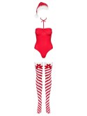 Kostium Seksownej Śnieżynki - Kissmas body czerwone S/M Obsessive