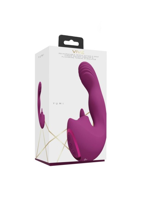 Wibrator - Yumi - Rechargeable Triple Motor - G-Spot Finger Motion Vibrator and Flickering Tongue Stimul Vive