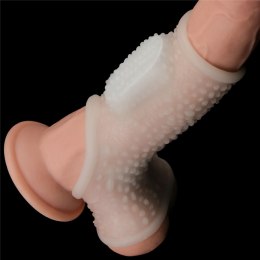 Vibrating Drip Knights Ring with Scrotum Sleeve (White) Lovetoy