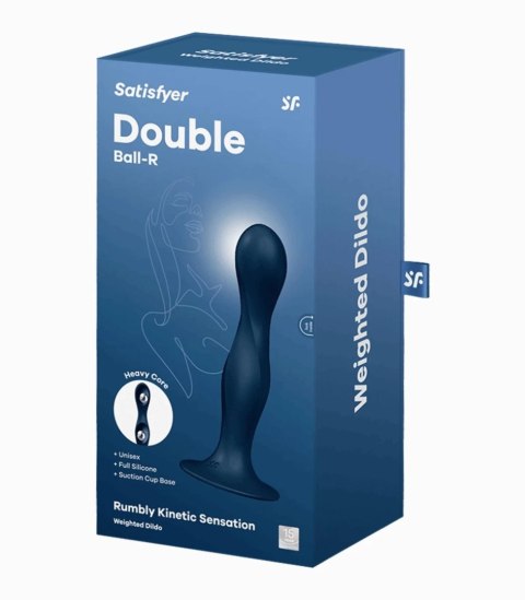 Dildo analne 2w1 - Double Ball-R (dark blue)