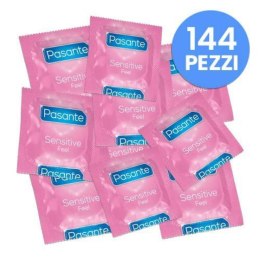 Nawilżane prezerwatywy 144szt, ultra cieńkie - Feel Sensitive condoms 144 pcs Pasante