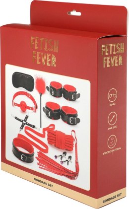 Fetish Fever - Bondage Set - 10 pieces - Red/Black Fetish Fever