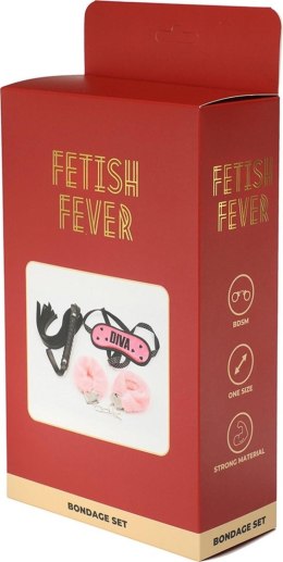 Zestaw BDSM - Fetish Fever - Bondage Set - 3 pieces - Pink/Black Fetish Fever