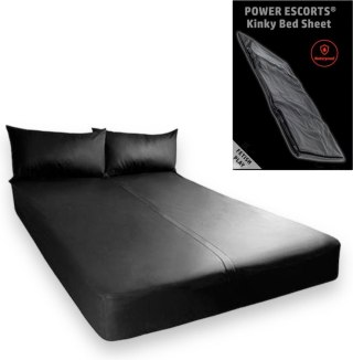 Prześcieradło wodoodporne - BR190 - Kinky Bed Sheet Black - 160 x 227 CM Power Escorts