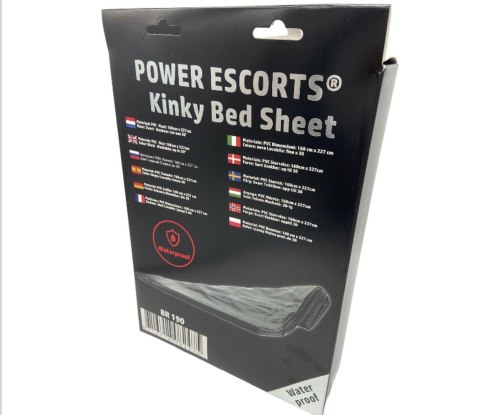 Prześcieradło wodoodporne - BR190 - Kinky Bed Sheet Black - 160 x 227 CM Power Escorts