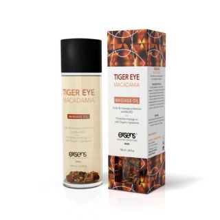 Olejek do masażu - TIGER EYE MACADAMIA Organic Massage Oil with stones 100 ml Exsens