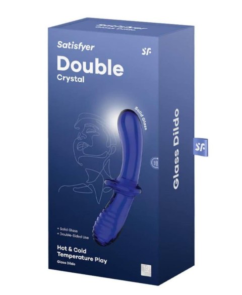 Uniwersalne Dwustronne Dildo - Double Crystal (light blue)