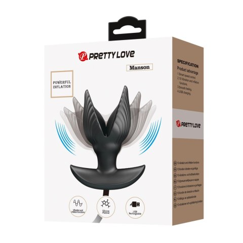 Pompowany iwibrujący korek analny - Manson, Inflatable 10 vibration functions Pretty Love