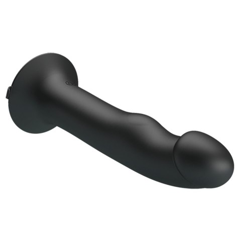 Wibrujące Dildo - Murray BLACK, 12 vibration functions 12 pulse wave settings Suction base Pretty Love