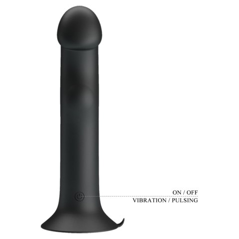 Wibrujące Dildo - Murray BLACK, 12 vibration functions 12 pulse wave settings Suction base Pretty Love