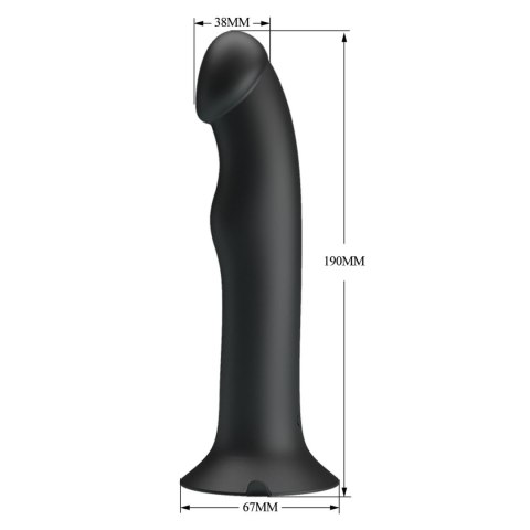 Wibrujące Dildo - Murray BLACK, 12 vibration functions 12 pulse wave settings Suction base Pretty Love