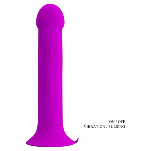 Wibrujące Dildo - Murray PURPLE, 12 vibration functions 12 pulse wave settings Suction base Pretty Love