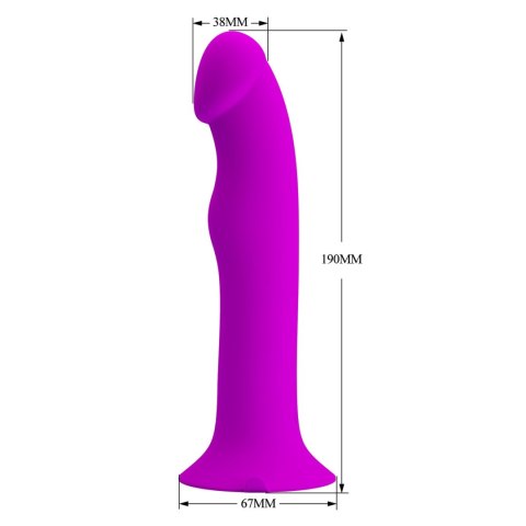 Wibrujące Dildo - Murray PURPLE, 12 vibration functions 12 pulse wave settings Suction base Pretty Love