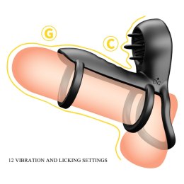 Wibrująca nakładka na penisa - VIBRATING PENIS SLING Jammy, 12 vibration functions 12 licking settings Memory function