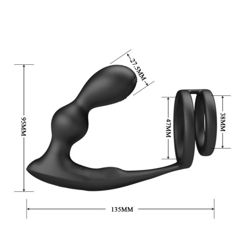 Pierścień erekcyjny i masażer prostaty w jednym - VIBRATION PENIS SLEEVE VI, vibrating anal stimulation Pretty Love