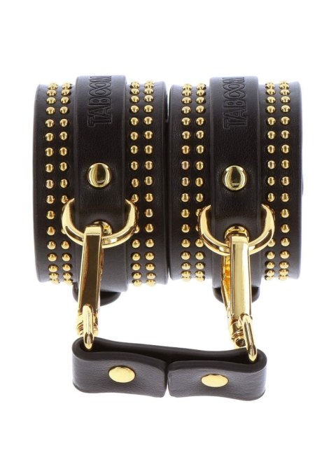 Kajdanki na nogi - Studded Ankle Cuffs Set Black