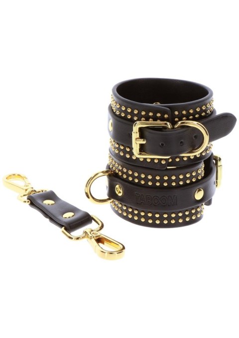 Kajdanki na nogi - Studded Ankle Cuffs Set Black