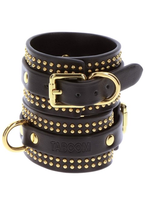 Kajdanki na nogi - Studded Ankle Cuffs Set Black