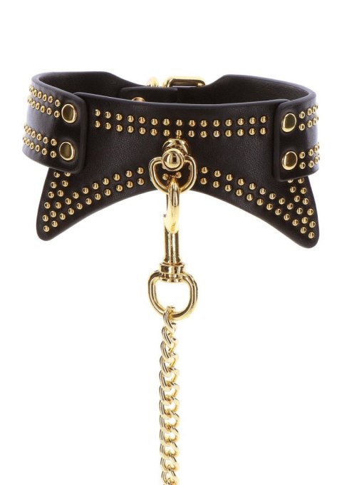 Obroża i smycz - Studded Collar and Leash Black