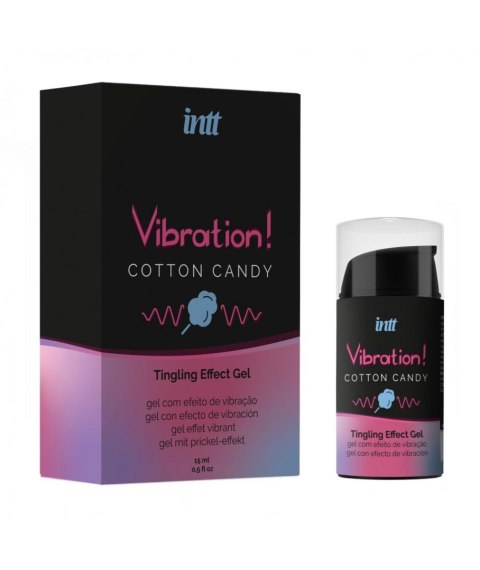 Żel powodujący wibracje, pulscacje - VIBRATION COTTON CANDY, LIQUID VIBRATOR - 15 ml Intt