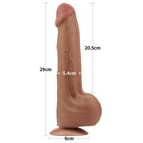 Realistyczne Dildo 29 cm - 11.5'' King Sized Sliding Skin Dual Layer Dong Brown Lovetoy