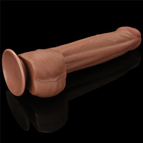 Realistyczne Dildo 29 cm - 11.5'' King Sized Sliding Skin Dual Layer Dong Brown Lovetoy