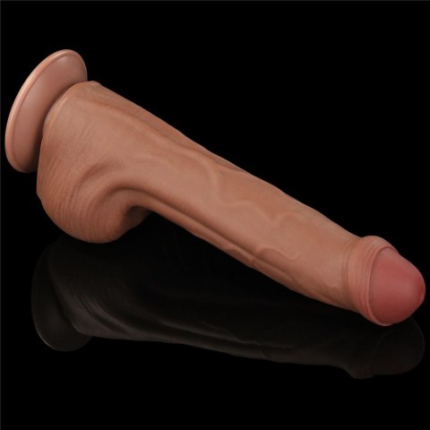 Realistyczne Dildo 29 cm - 11.5'' King Sized Sliding Skin Dual Layer Dong Brown Lovetoy