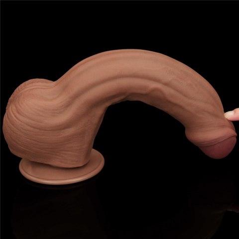 Realistyczne Dildo 29 cm - 11.5'' King Sized Sliding Skin Dual Layer Dong Brown Lovetoy