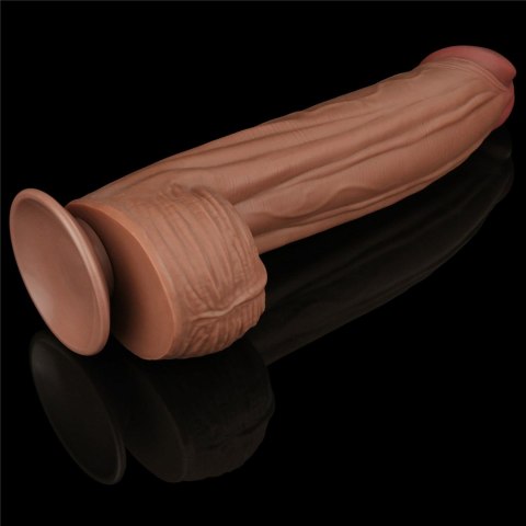 Realistyczne Dildo 31 cm - 12'' King Sized Sliding Skin Dual Layer Dong Brown Lovetoy