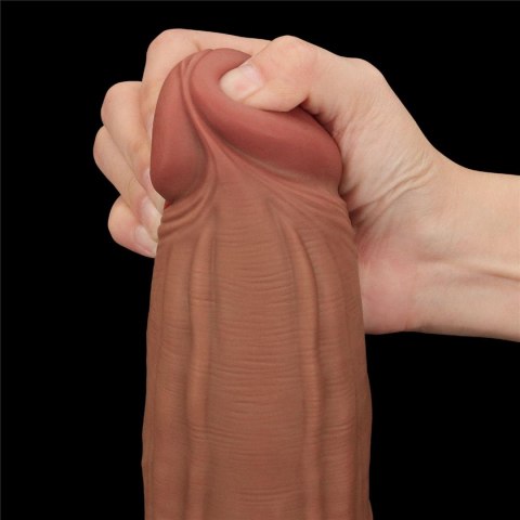 Realistyczne Dildo 31 cm - 12'' King Sized Sliding Skin Dual Layer Dong Brown Lovetoy